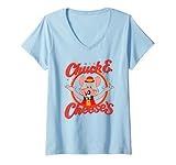donna chuck e. cheese vintage magical logo maglietta con collo a v