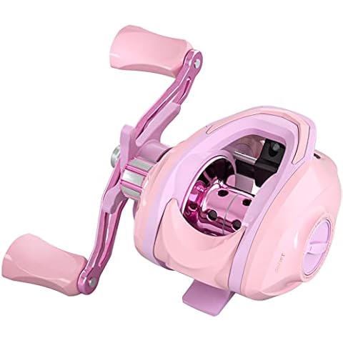 Hautton Baitcasting Fishing reels Macaroon ZW200 Beginner's Edition,Baitcaster Reel,17.64 Lbs Max Drag,7.2:1 Gear Ratio,5+1BB Carbon Fiber Frame Cover