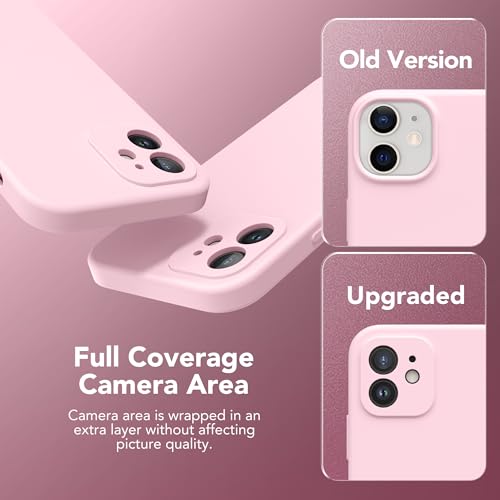 Image of Magnetic for iPhone 12 Case, Compatible with MagSafe, [Full Camera Protection][Screen Protector] Silicone Shockproof Protective Phone Case for iPhone 12 6.1 inch, Chalk Pink