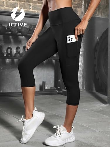 Women's Capris Yoga Pants with Pockets Running Pilates Fitness Running High Waisted Leggings4