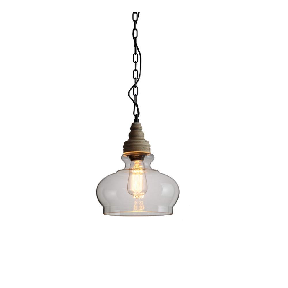 NZDY American Country Chandelier Creative Geometric Ceiling Pendant Lamp Industrial Art Pendant Light with Clear Glass Lampshade Office Bedroom Cafe Personality Bar Decor,B