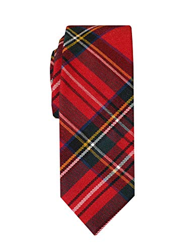 Remo Sartori   Corbata de mujer estrecha Slim de lana escocesa tartán, fabricada en Italia, rojo, Talla única