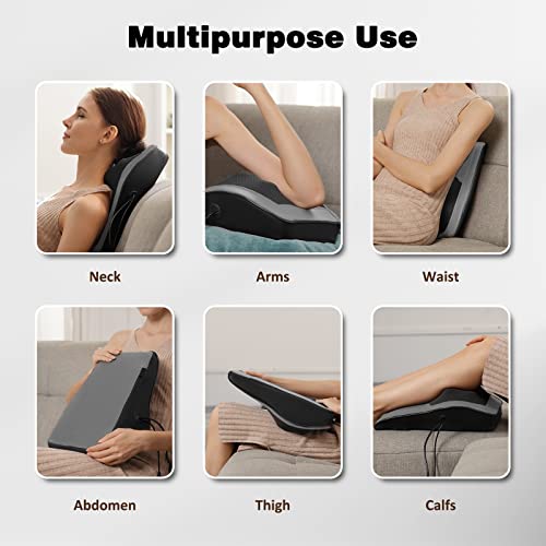 Image of Boriwat Back Massager with Heat, 3D Kneading Massage Pillow for Back, Neck, Shoulder, Leg Pain Relief Deep Tissue, Gifts for Women Men Mom Dad(Dark Gray)