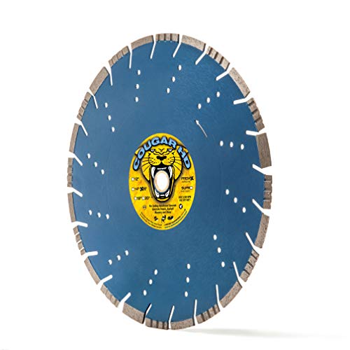 Delta Diamond Cougar S 16-inch Premium Concrete Saw Diamond Blade.125 X 1-20MM Arbor, Laser-Welded Heavy-Duty Cutting Reinforced Concrete with Rebar, High PSI Concrete, Stone, Masonry (16 Premium)
