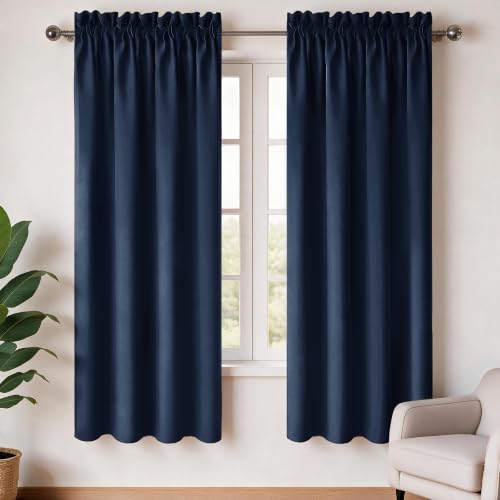 Image of Deconovo Black Out Curtains 63 Inches Long for Living Room and Bedroom