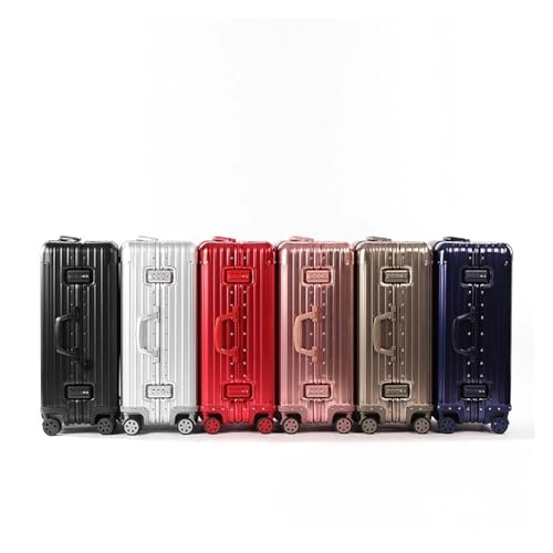 20" 24''26''28 Inch Aluminum Suitcase Alloy Trolley Case Universal Luggage Men Women's Travel with Wheels(Blue,26 inches)4