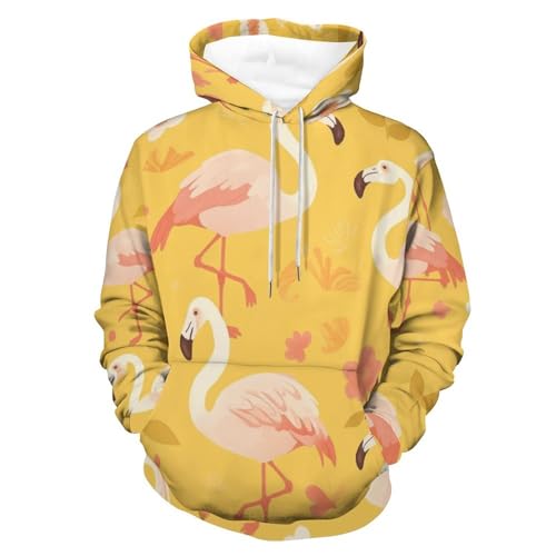 Sweat à capuche flamant rose homme femme hoodie manches longues