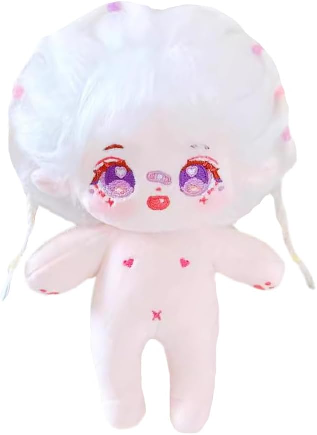 niannyyhouse 20cm Plush Doll Purple Girl Humanoid Stuffed Body no Attribute 8in Normal Body Wearable Clothing Dress Up Gifts (13-with Skeleton)