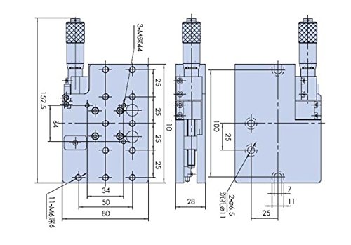 X-Achse manuell Linear Stage PT160–25H Manuelle Hubraum Station Manuelle Plattform Optische Schiebetür Tisch 25 mm Travel