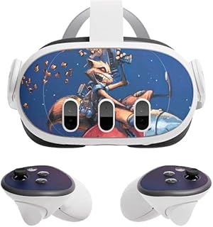 Skinit Decal Gaming Skin Compatible with Meta Quest 3 - Officially Licensed Marvel Rocket Raccoon Rocket Ride Design