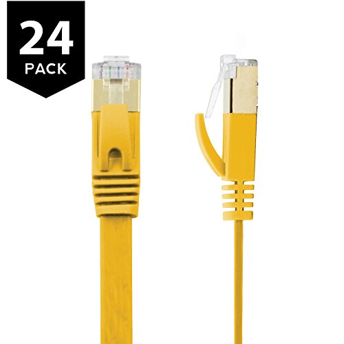 Buhbo 6�C���` (0.5�t�B�[�g) CAT7 �t���b�g�C�[�T�l�b�g�P�[�u�� �V�[���hSTP �l�b�g���[�N�X�i�b�O���X�P�[�u�� RJ45 Cat 7 (24�p�b�N) �C�G���[