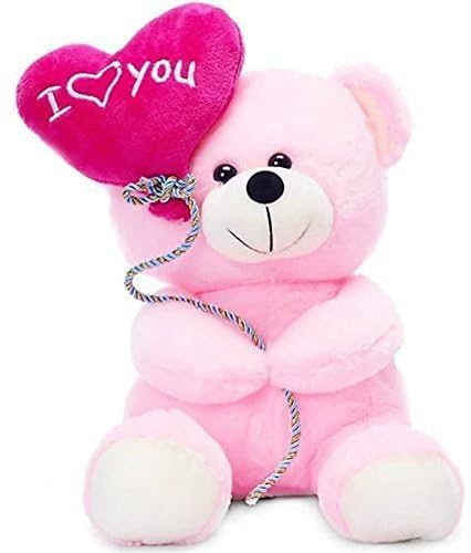I Love You Balloon Heart Teddy Bear/Gift for Valentine Day Gift Someone Special, Home Decoration, Toy for Kids etc 30cm Pink