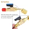 R410a Air Conditioner Ball Valve, 1/4" SAE Adapter HVAC A/C Angled SHUT-OFF Ball Valve for R22 R12 Refrigerant Brass Adapter #4
