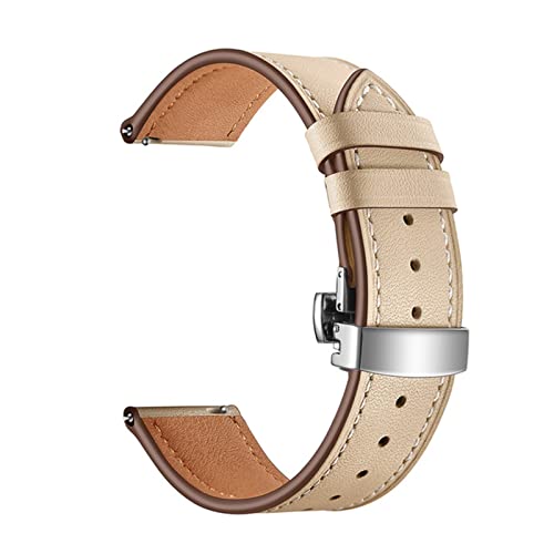 jfhffj 18mmレザーバンドストラップクイックリリース時計ブレスレットVivoactive 4S / Move 3S / Active S/REYスマートウォッチアクセサリー(Apricot,18mm)