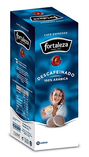 Café FORTALEZA - Cápsulas de Café Descafeinado Sistema ESE 44 - Pack 1 x 25 - Total 25 unidosis