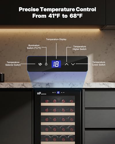 Image of Upstreman 24 Bottle Wine Cooler, Built-in /Freestanding, Glass Door (W24)