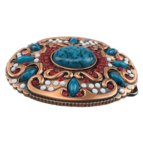 Coolla Western Cowboy Belt Buckles Men Vintage Novelty Large Handmade Belt Buckle (Blue Turquoise) #TOP2