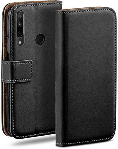 moex Book Hülle für Honor 9X Handyhülle mit Kartenfach, Hülle klappbar 360 Grad Schutzhülle, Klapphülle Flip Hülle Cover, PU Leder Handytasche Lederhülle, Schwarz