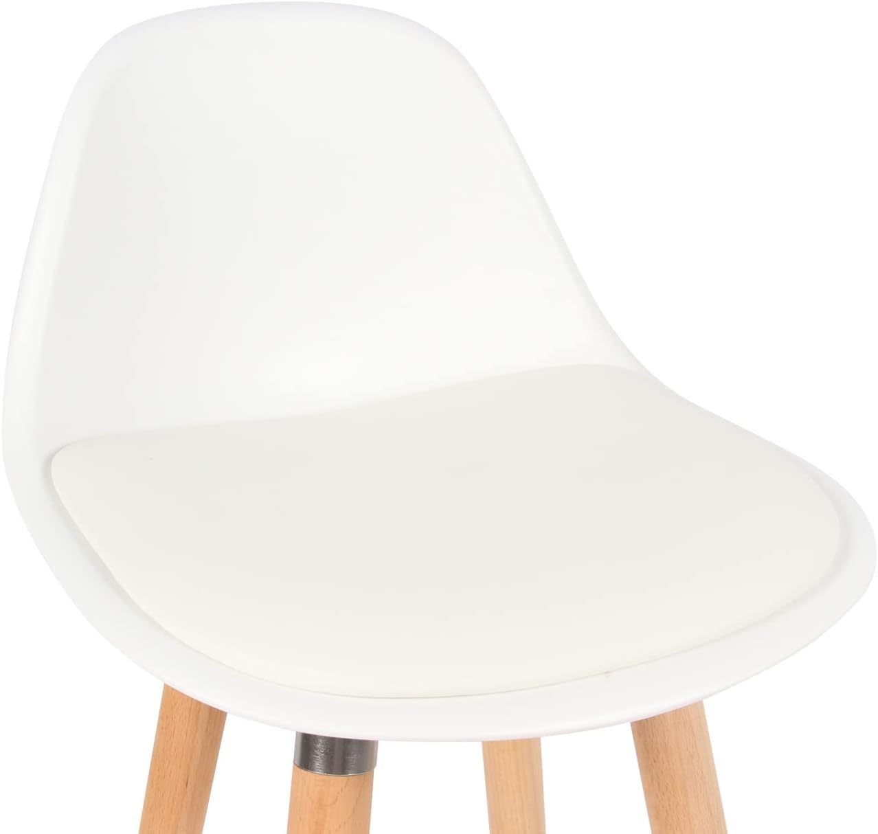Box and beyond - Lot de 4 Tabourets de Bar - Hauteur 91 cm - Bois, Métal et Plastique Blanc - Repose-Pieds - Cuisine, Salon, Salle à Manger, Ilot de Cuisine, Bar - Style Moderne et Contemporain