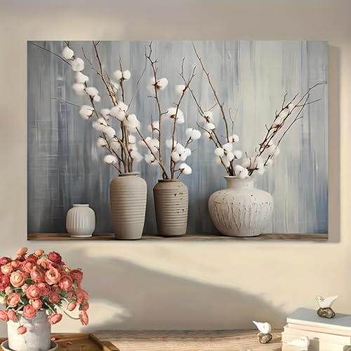 Peinture fleurs sur toile 80x130cm pour moderniser un salon ou une chambre