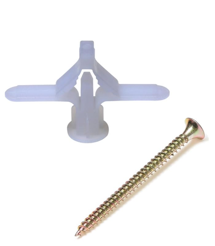 10 Pack M8 Drywall Expansion Anchors with Self-Drilling Screws - Heavy Duty Plastic Wall Plugs for Home, Industrial & Marine Use (Fits 5/16" to 19/32" Boards)