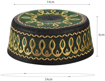 Boys Embroidered Kufi Muslim Prayer Hat Islam Skull Beanie Arabic Prayer Headwear Kofia Topi Taqiyah Hat