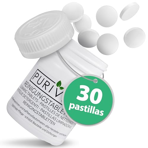 PURIVITA PASTILLAS LIMPIADORAS para cafeteras superautomáticas, cápsulas y normales como Senseo,...