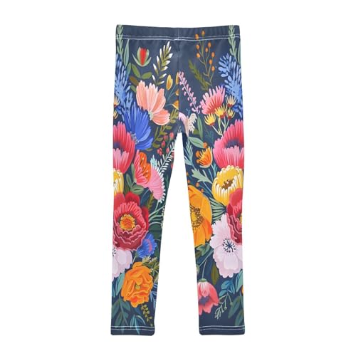 Toddler Girls Leggings Printed Yoga Pants Leggings Vibrant Gouache Flower for Kids2