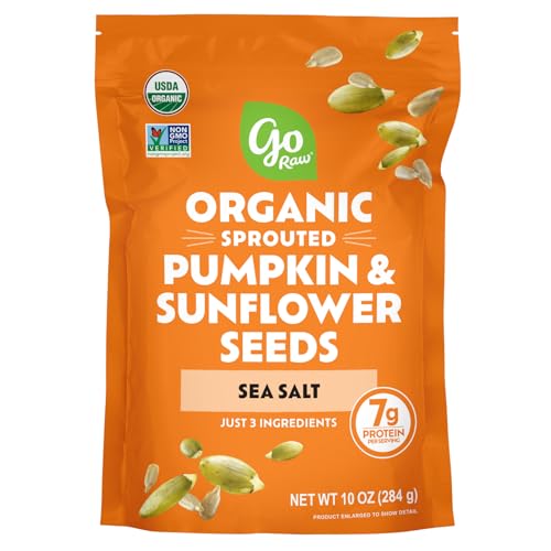 Go Raw Organic Sprouted Pumpkin & Sunflower Seeds, 10 oz, Sea Salted, Keto, Kosher, Superfood