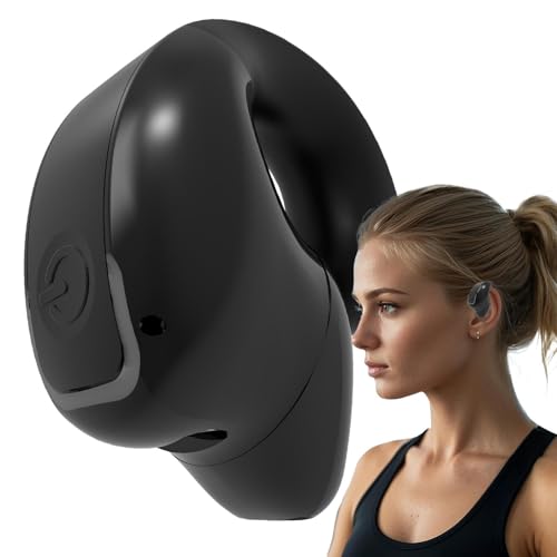Lunaobrik - Auriculares abiertos, auriculares de oído abierto, clip de casco de conducción de hueso, control táctil Auriculares impermeables para sesiones de fitness, carreras y gimnasio