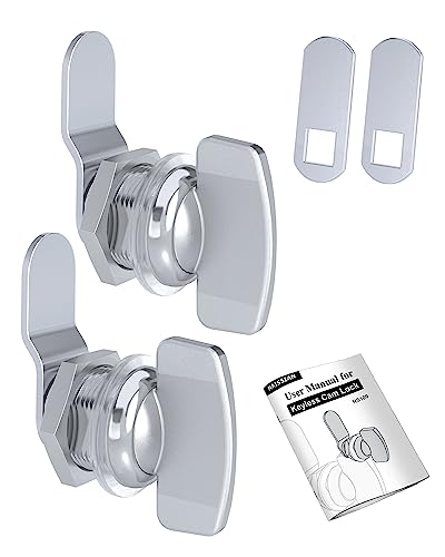 Naissian RV Thumb Cam Lock,Keyless Thumb Twist Operated, for Boat, RV Storage Compartment Baggage Door, Outdoor Shower Lock Latch,5/8 Inch, Pack of 2