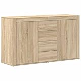 【Dimensions compactes】 Mesurant 120 x 36 x 69 cm, ce buffet a des dimensions idéales qui s’adaptent bien, que ce soit dans des pièces petites ou plus grandes. Sa taille est optimisée pour s'intégrer facilement avec la déco existante, tout en restant à la fois élégant et fonctionnel. Ces dimensions permettent un placement sans souci, tout en satisfaisant vos envies esthétiques et pratiques.