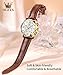 OLEVS Women Watch Brown Leather Straps Ladies Gold White Fashion Dress Analog Quartz Date Day Waterproof Luminous Chronograph Female Wrist Watch