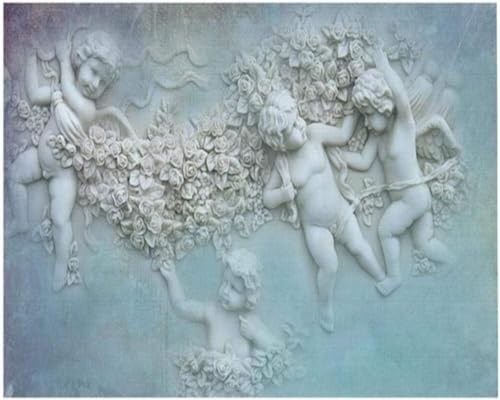Papel pintado 3D de seda premium con relieve de angelito XLMING para pared de salon 4