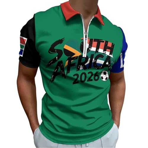 Soccer Cup 2026 Mens Polo T-Shirts Love Soccer South Africa Shirts Stylish Printed Tops X-Large