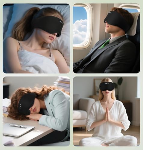 LC-dolida 2-in-1 3D Bamboo Cotton Blackout Sleep Mask w/ Bluetooth Headphones (3 colors) - image 9