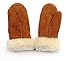 Produktbild Lammfell Handschuhe Fausthandschuhe Damen, hell braun Cognac - mit beigen Fell, Größen siehe Produktbeschreibung. (L, Cognac)