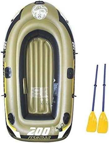 Bateau gonflable 3 places ELzEy en PVC avec rames et pompe à air