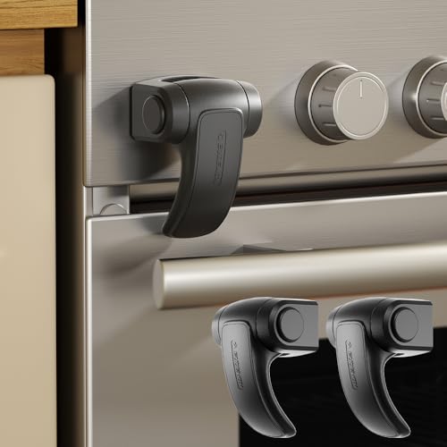 Vestibilità e sicurezza superiori---Il nostro innovativo design a piastra curva si adatta perfettamente alla superficie del tuo forno per un'installazione senza interstizi. Una volta installato, il nostro blocco per forno può prevenire l'apertura accidentale da parte dei bambini.
