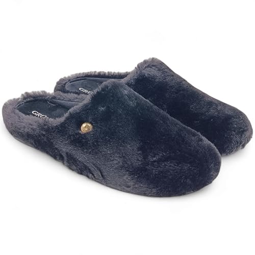 Pantoufle en peluche Grunland Gaga CI3173 Nero taille 38 pour femme