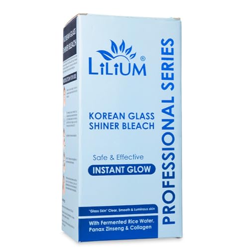 Image of Lilium Korean Glass Shiner Bleach 580gm | Safe & Effective | Instant Glow | Enhance Radiance |Glass Clear Smooth & Luminous | Improve Texture & Elasticity | Fermented Rice | Panax Zinseng | For All Skin Types | Salon, Spa, Home & Professional Use