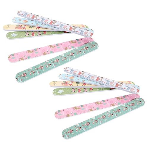 HAPINARY 15 Piezas lima de uñas de navidad uña del dedo del pie Clavos pincel limas para uñas limas uñas kit de manicura lima de uñas de doble cara herramientas de lima de uñas de salón PD