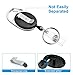 JIKIOU Retractable Badge Reel with Carabiner Belt Clip and Key Ring for ID Card Key Keychain Badge Holder Black 3 Pack