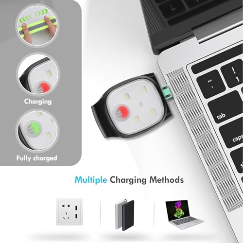 JIZZU 2Pcs Running Light for Runners with Reflective Strips, USB Rechargeable LED Outdoor Night Clip-on Running Lights, Multipurpose Super Bright Walking Light, Light Torch for Runners, Joggers - Image 3