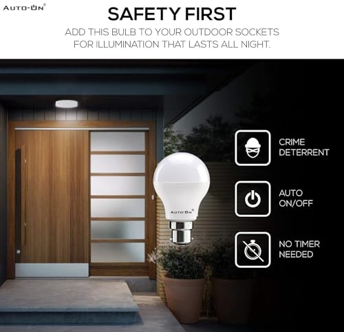 Image of Auto-ON Day /Night Sensor LED Bulb (9W) (OFF during Day, ON during Night) (One Year Warranty) White, Pack of- 4