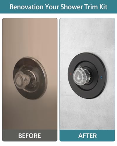 Image of Shower Faucet Trim Kit Compatible with Moen Fit Chateau Valve Only, Pull-on Push-off Design Knob Handle, Matte Black