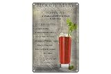 Signo De Chapa 20x30cm - Fabricado en Alemania - Bloody Mary Cóctel Ingredient Metal Decoración Letrero de Metal
