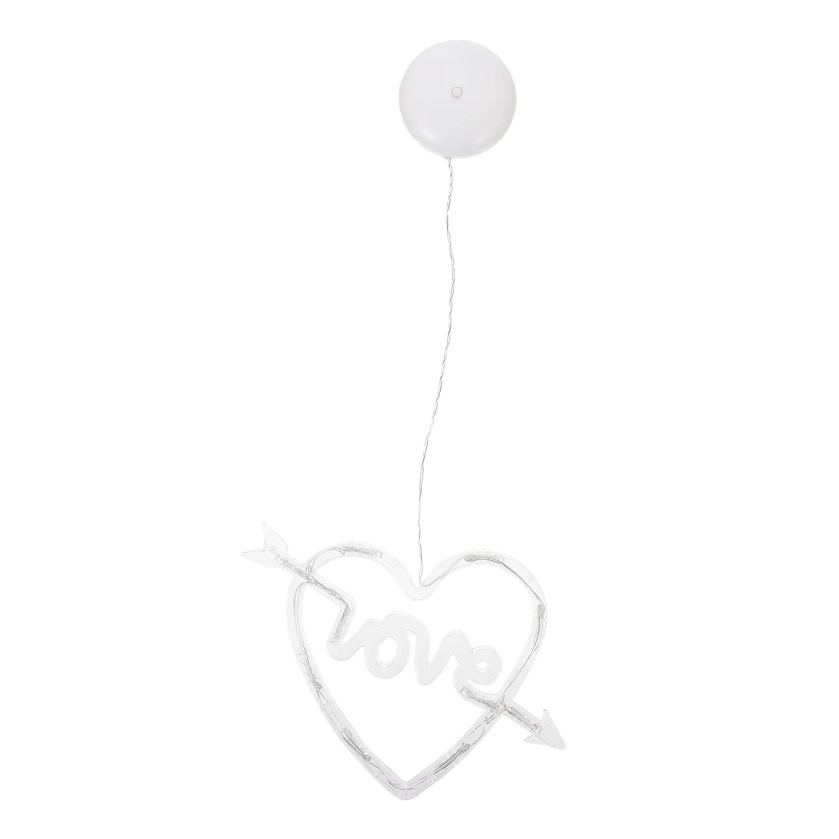 NUOBESTY Delicate Led Heart Shaped Cup Light for Valentine's Day Home Decor Easy to Install Hanging Decoration for Bedroom Living Room Window Patio No Batteries Included