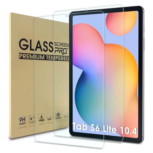 WD&CD 2 Pack Screen Protector Compatible with Samsung Galaxy Tab S6 Lite 10.4' 2024/2022/2020, 9H Hardness Tempered Glass Film Clear Anti-Bubble