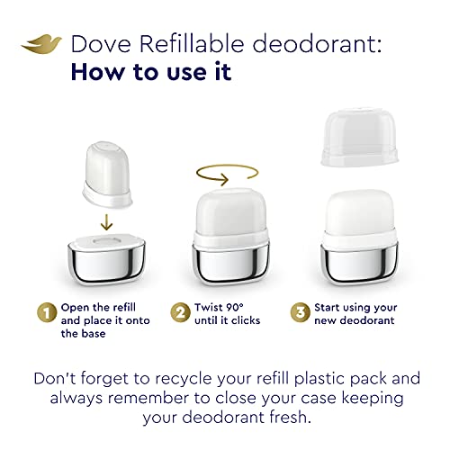 Dove Refillable Deodorant Starter Kit 0% Aluminum Cucumber & Green Tea Aluminum Free Deodorant 1.13 Oz #TOP5